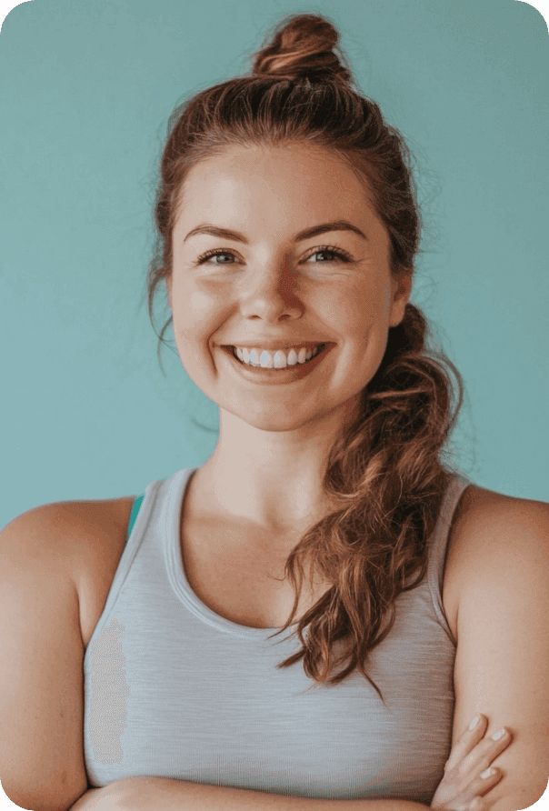 Smiling woman in a sports top